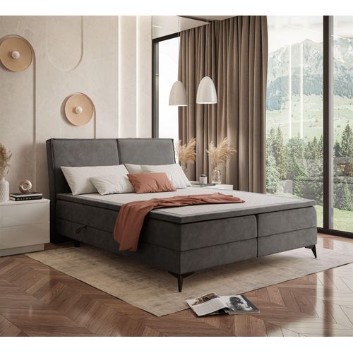 VIOLETT Boxspringbett mit Bonellmatratze und mit Topper Monolith 92 140x200 cm