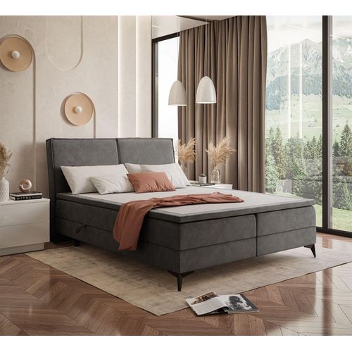 VIOLETT Boxspringbett mit Bonellmatratze und mit Topper Monolith 92 180x200 cm