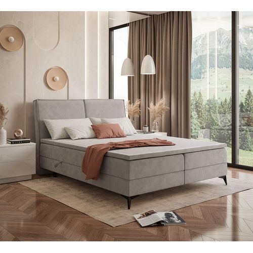 VIOLETT Boxspringbett mit Bonellmatratze und mit Topper Monolith 84 160x200 cm