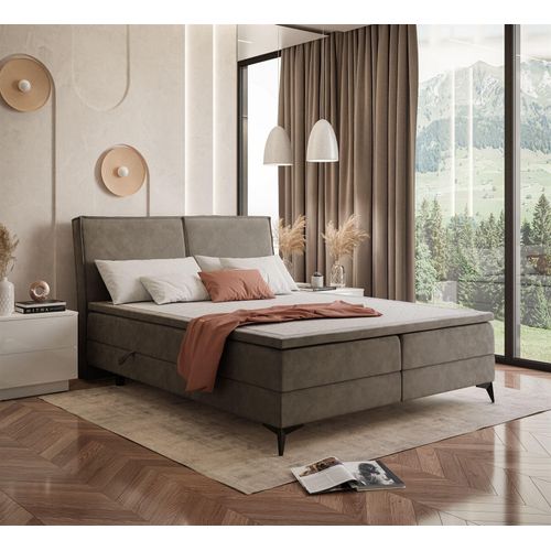 VIOLETT Boxspringbett mit Bonellmatratze und mit Topper Monolith 20 180x200 cm