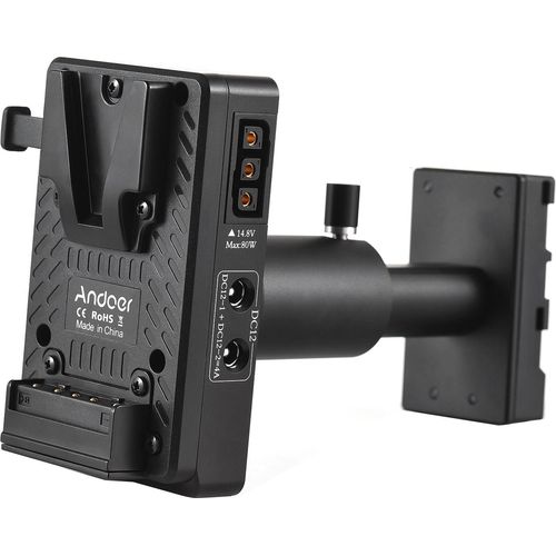 Andoer V-Lock V-Mount-Batterieplatte auf BP-U-Dummy-Batterieadapter mit verstellbarer Stange, Ersatz fuer BP-U30, BP-U35, BP-U60, BP-U65, BP-U70, BP-U90, BP-U98, kompatibel mit Sony PMW-300K1 PMW- EX1 PMW-EX1R PMW-EX3 PXW-X160 PXW-X180 PMW-F3K PMW-F3L PMW-F3K PMW-F3L PMW-FS5 PMW-FS7 PXW-FS7K Camcorder