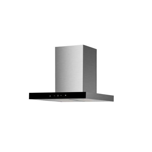 Dunstabzugshaube Blockhaube 60 cm Edelstahl Schwarz Glas Touch Control Respekta