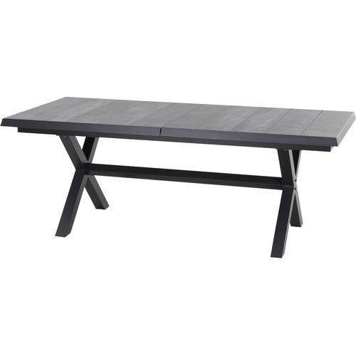 Gartentisch ></noscript>Sincro< in matt anthrazit, wood grey - 204x77x103 (BxHxT)