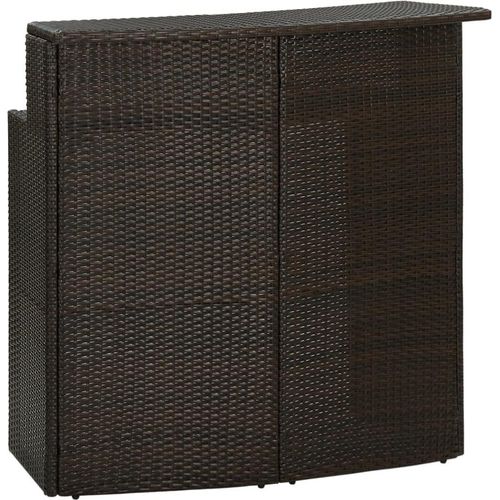 Garten-Bartisch Braun 120x55x110 cm Poly Rattan