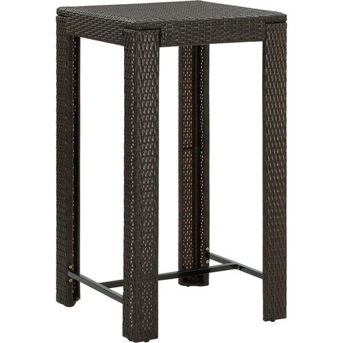 Garten-Bartisch Braun 60,5x60,5x110,5 cm Poly Rattan