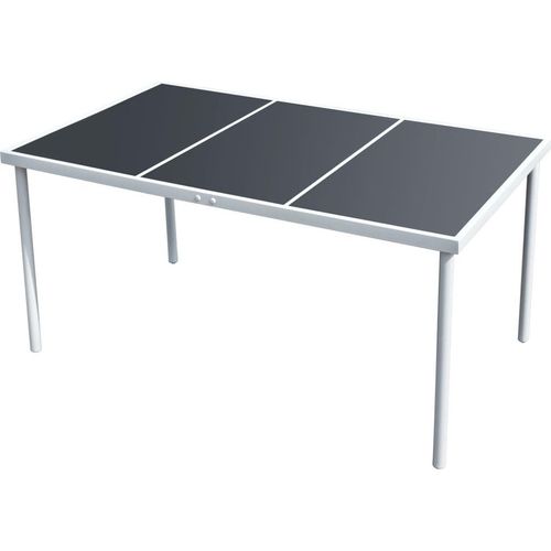 Gartentisch 150x90x74 cm Schwarz Stahl