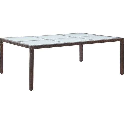 Garten-Esstisch Braun 200x150x74 cm Poly Rattan