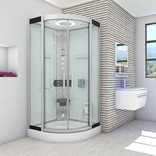 Dampfdusche Dusche Duschkabine D58-00T3-EC Duschtempel Sauna 80x80 cm
