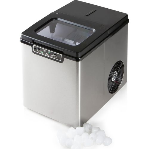 PRIMO PR403IB Eiswürfelmaschine - Eiswürfelbereiter mit Eislöffel - Kleine & große Eiswürfel - 1,8 L - 12kg/24h - Edelstahl