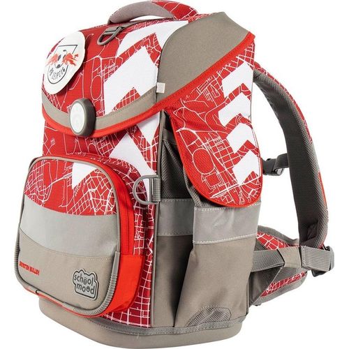 School Mood Fußball Schulranzen für Jungen 1. Klasse Red Bull Leipzig Schultasche im Set 6-teilig mit gefüllter Federmappe