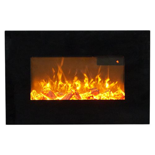 Sureflame WM-9334 Elektrischer Wandkamin mit Fernbedienung in Schwarz, 26 Zoll