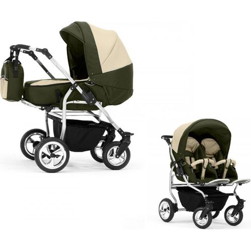 Zwillingskinderwagen 2 in 1 Duo Twin inkl. Sportsitze - 11 Teile - in 20 Farben