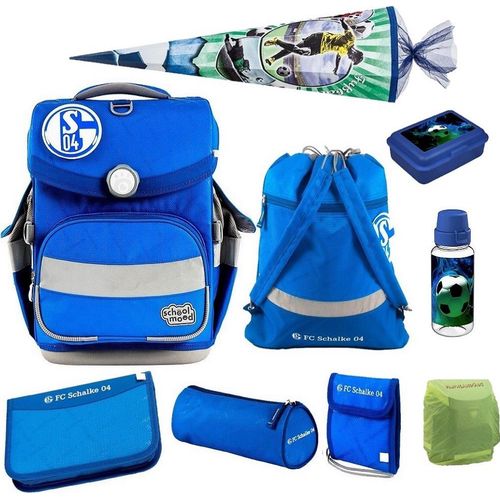School Mood Fußball Schulranzen für Jungen 1. Klasse FC Schalke 04 Schultasche im Set 10-teilig mit großer Schultüte 85 cm