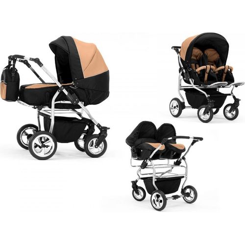 Zwillingskinderwagen 4 in 1 Duo inkl. Autositze - 13 Teile - in 20 Farben