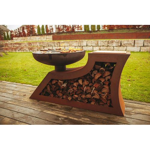 Holzkohlegrill - L-Form - inkl. Plancha