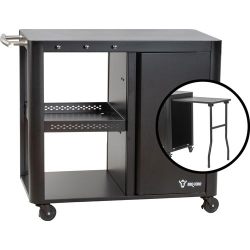 BBQ-Toro Grillwagen 95 x 50 x 80 cm, Schwarz Grilltisch mit großer Arbeitsfläche, Grill Serviertisch