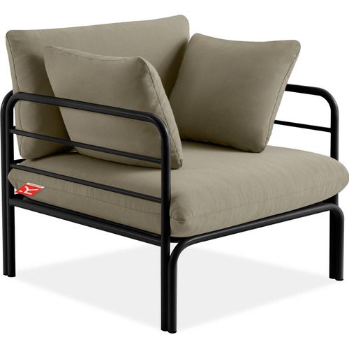 Gartensessel RAMBE inkl. Auflagen, Stahlgestell, Modern, Anthrazit/Beige