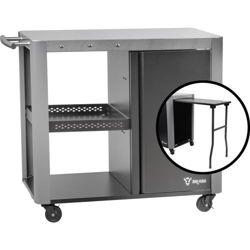 BBQ-Toro Grillwagen 95 x 50 x 80 cm, Silber Grilltisch mit großer Arbeitsfläche, Grill Serviertisch