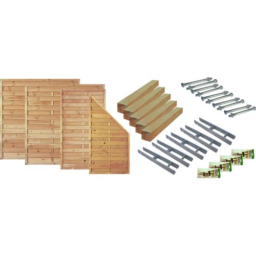 Sichtschutzzaun Maxi-Massiv 1, (Set), 4 Elemente, LxH: 585x180 cm