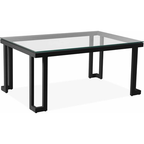 KONSIMO GARTENTISCH gehärtetes Glas "TRIGLO" Dunkelgrau, Stahl/gehärtetes Glas, Modern, 90x41x60 cm