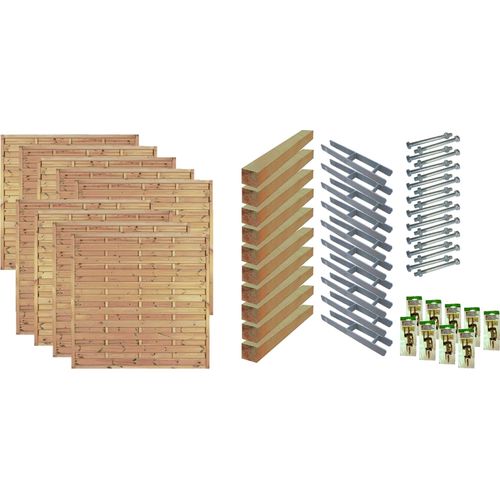Sichtschutzzaun Maxi-Massiv 7, (Set), 9 Elemente, LxH: 1710x180 cm