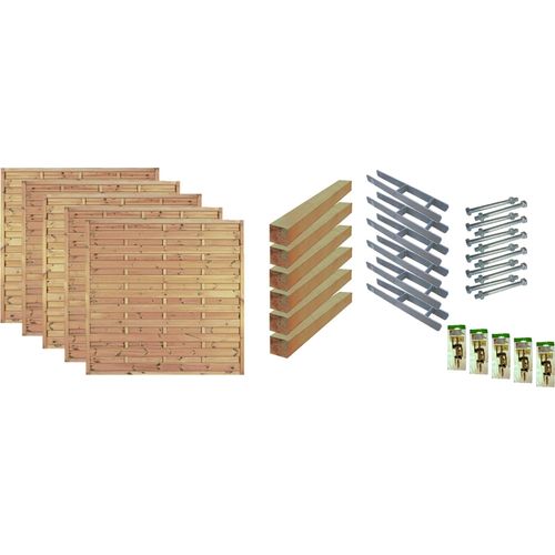 Sichtschutzzaun Maxi-Massiv 3, (Set), 5 Elemente, LxH: 954x180 cm