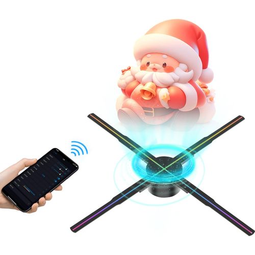 P56 3D-Hologramm-Projektor, LED-Werbedisplay-Luefter, 2K HD 3D-Videoluefter mit blossem Auge, mit 678 LED-Lichtperlen, 16 GB Speicherkarte-22 Zoll