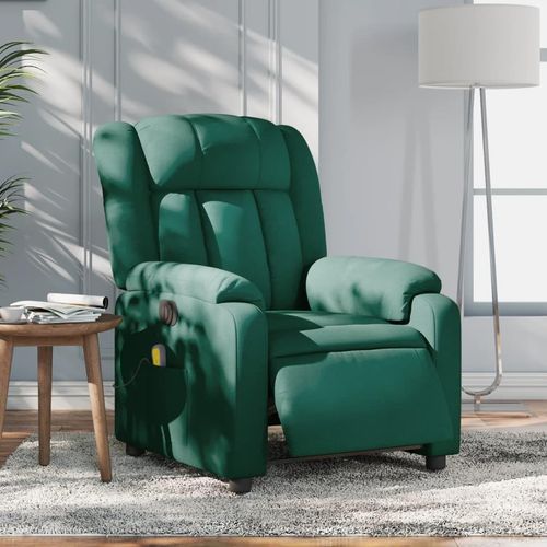 Massagesessel Elektrisch Dunkelgrün Stoff 3205310