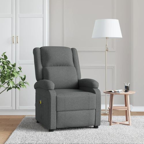 Massagesessel Dunkelgrau Stoff 348448