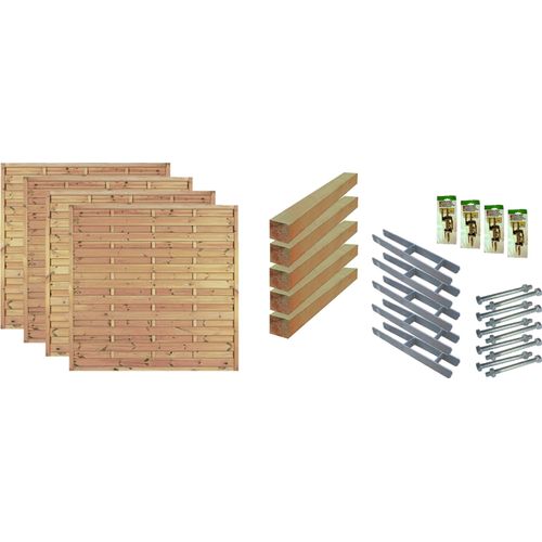 Sichtschutzzaun Maxi-Massiv 2, (Set), 4 Elemente, LxH: 765x180 cm
