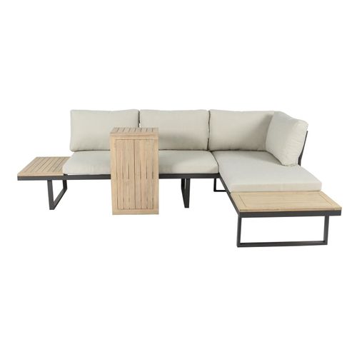 Lounge Set bellavista - Home & Garden Cella Ecksofa+Tisch Alu/Holz