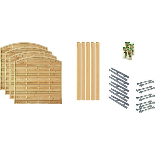 Zaun / Sichtschutzzaun / Maxi-Bogen 2, (Set), 4 Elemente, LxH: 765x180 cm