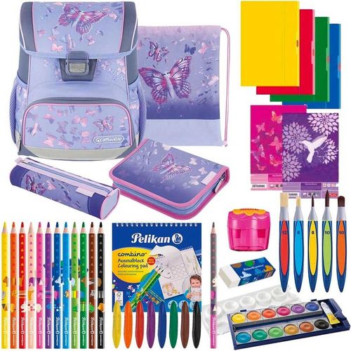 Herlitz Schulranzen Set Loop Plus Butterfly Paradise 14-teilig