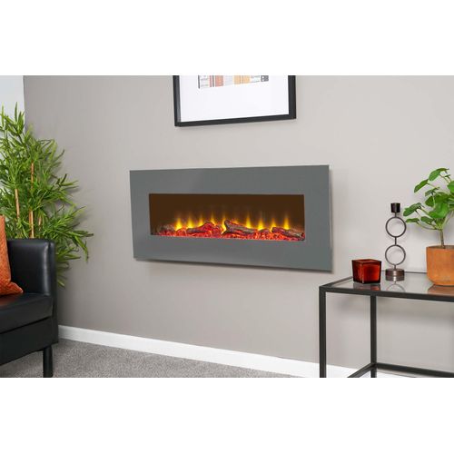 Sureflame WM-9505 Elektrischer Wandkamin mit Fernbedienung in Grau, 42 Zoll