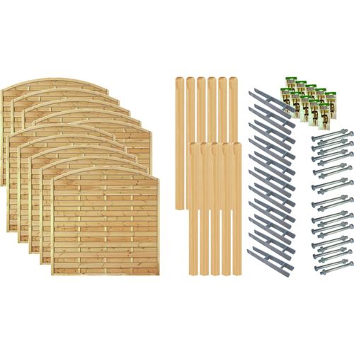 Zaun / Sichtschutzzaun / Maxi-Bogen 8, (Set), 10 Elemente, LxH: 1899x180 cm