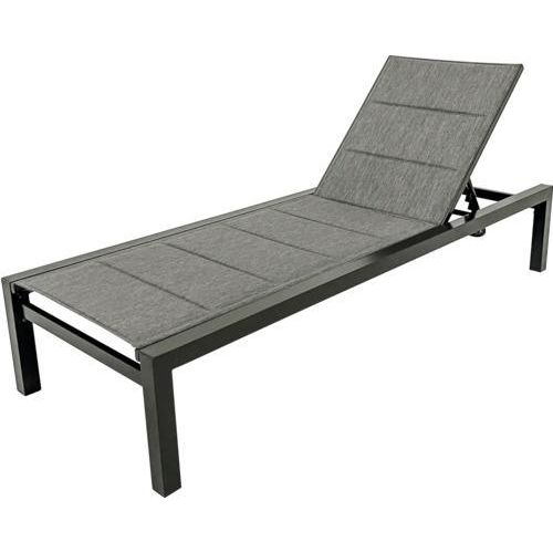Sonnenliege GARDEN PLACE Eve 190 x 70 x 35 cm grau mit Liegefläche aus robustem Textilgewebe, stabiles Aluminiumgestell, Rückenlehne verstellbar