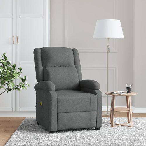 Massagesessel Dunkelgrau Stoff 340937