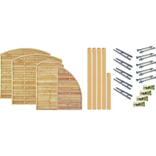 Zaun / Sichtschutzzaun / Maxi-Bogen 1, (Set), 4 Elemente, LxH: 595x180 cm