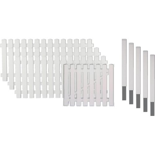 Zaun / Vorgartenzaun aus hochwertigem Kunststoff / Lightline Vorgartenzaun 1, (Set), Kunststoff, 80 cm hoch, 3 Elemente + 1 Tür für 6,85 m, 5 Pfosten