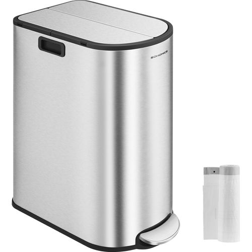 SONGMICS Mülleimer Küche, Mülltrennsystem 2 Fächer, 30 L und 20 L