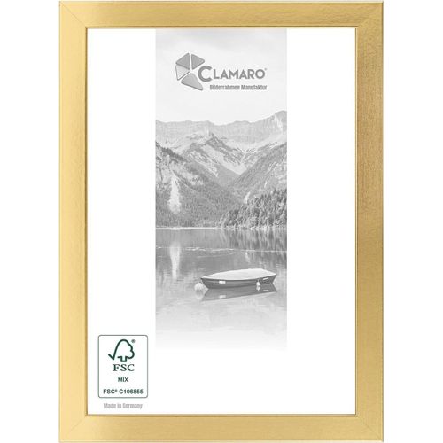 Bilderrahmen Gold Glänzend CLAMARO Collage nach Maß Holz M3016, Größe:140x100