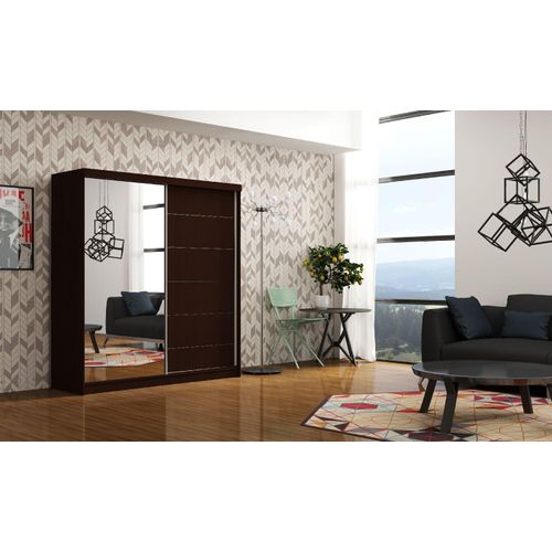 Kleiderschrank INFINITI 150 Wenge mit Spiegiel SchiebetürenschrankNachbildungelemente