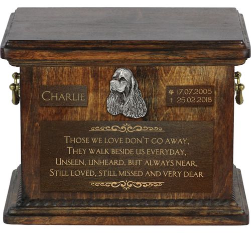 Clumber Spaniel Personalisierte Hundeurne mit Gravur, Erinnerungsbox für Hundeknochen von der Marke Art-Dog