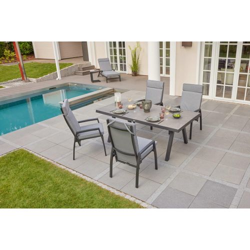 LC Garden »Sondrino« Gartentisch 200x100 anthrazit Aluminium/Keramik Stativ-Gestell Esstisch