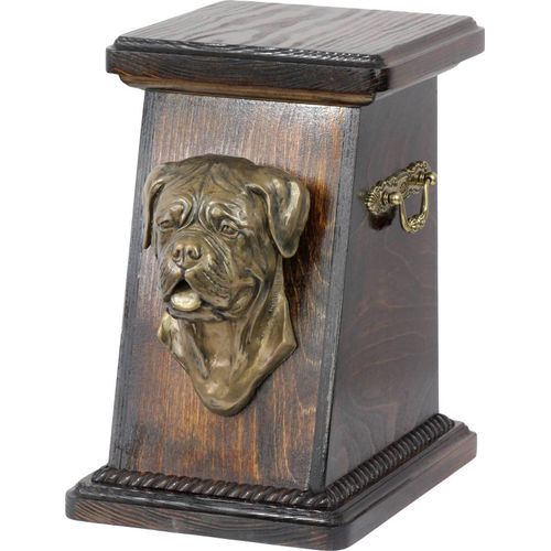 Bordeauxdogge, Dogue de Bordeaux eine Ascheurne für Hunde, eine elegante Urne mit einer Statue, eine Gedenkurne mit dem Porträt eines Hundes von der Marke Art-Dog