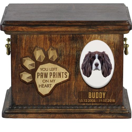 English Springer Spaniel Personalisierte Hundeurne mit Gravur, Erinnerungsbox für Hundeknochen von der Marke Art-Dog