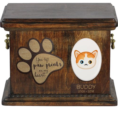 Türkisch Van Katzenascheurne, personalisierte Urne mit Gravur, Erinnerungsbox für Katzenasche von der Marke Art-Dog