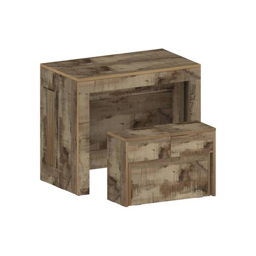 Tisch- und Stuhlset Crispin, Mehrzweckkomposition, Set mit Konsole und 1 ausziehbarer Bank, 100 % Italy, 66 x 25 x 45 cm, Ahorn