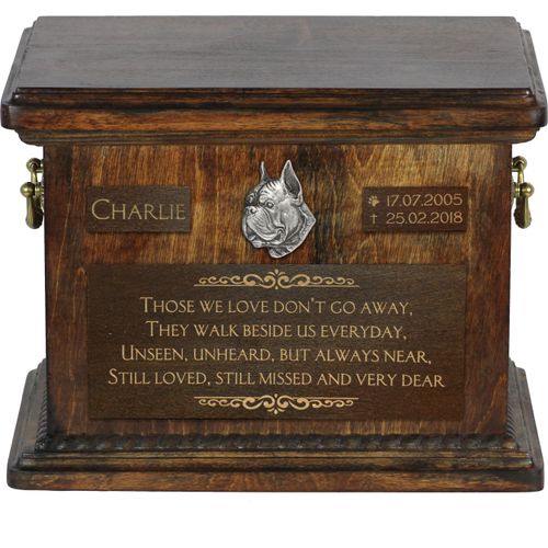 Boxer, Deutscher Boxer II Personalisierte Hundeurne mit Gravur, Erinnerungsbox für Hundeknochen von der Marke Art-Dog