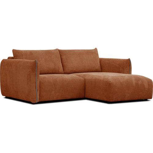 3-Sitzer Ecksofa Tauer in Stoff dunkelorange